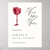 ミニマルシンプルリストブライダルシャワーウェルカムサイン ポスター (正面)