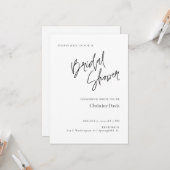 ミニマルシンプルリストブライダルシャワー招待 カード (正面/裏面インサイチュ)