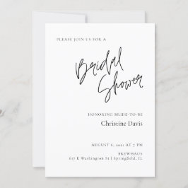 ミニマルシンプルリストブライダルシャワー招待 カード