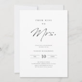 ミニマルシンプルリストブライダルシャワー招待 招待状 (正面)