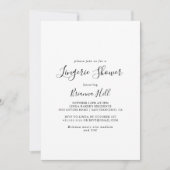 ミニマルシンプルリストブライダルランジェリーシャワー 招待状 (正面)