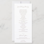 ミニマルシンプルリストブラウンエレガントな結婚式プログラム (裏面)