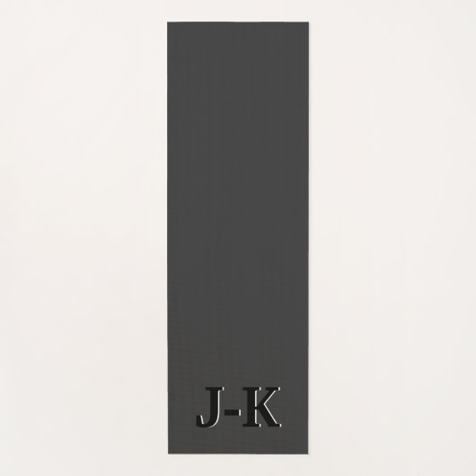 ミニマルシンプルリストブラックカスタムモノグラム ヨガマット (正面)