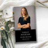 ミニマルシンプルリストブラックプロフェッショナルカスタム写真 名刺