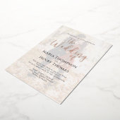 ミニマルシンプルリストブラック文字書道写真 箔招待状 (回転した状態)