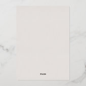 ミニマルシンプルリストブラック文字書道写真 箔招待状 (裏面)