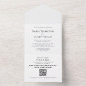 ミニマルシンプルリストブラック文字QRコードテンプレート オールインワン招待状 (内側)