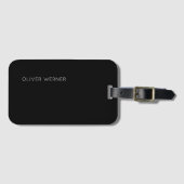 ミニマルシンプルリストブラック ラゲッジタグ (正面横)