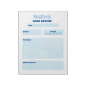 ミニマルシンプルリストブルーとホワイトブックレビュー ノートパッド (回転)