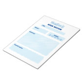 ミニマルシンプルリストブルーとホワイトブックレビュー ノートパッド (アングル)