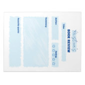 ミニマルシンプルリストブルーとホワイトブックレビュー ノートパッド (正面)