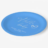 ミニマルシンプルリストブルーハローベビー ペーパープレート (アングル)