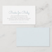 ミニマルシンプルリストブルーベビーシャワー予約リクエスト エンクロージャーカード (正面/裏面)