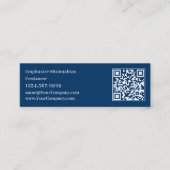 ミニマルシンプルリストブルー&ホワイトイニシャル スキニー名刺 (正面)