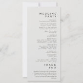 ミニマルシンプルリストプラチナ結婚式 プログラム (裏面)