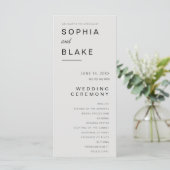 ミニマルシンプルリストプラチナ結婚式 プログラム (スタンド正面)