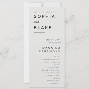 ミニマルシンプルリストプラチナ結婚式 プログラム