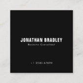 ミニマルシンプルリストプロフェッショナルQRコード スクエア名刺 (正面)