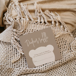 ミニマルシンプルリストベアーシャワーおむつラッフル エンクロージャーカード