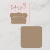 ミニマルシンプルリストベアーシャワーおむつラッフル エンクロージャーカード (正面/裏面)