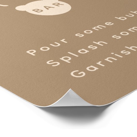 ミニマルシンプルリストベアーベイビーシャワーマムオーサバー ポスター (角)