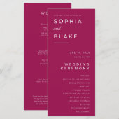 ミニマルシンプルリストベリー結婚式 プログラム (正面/裏面)