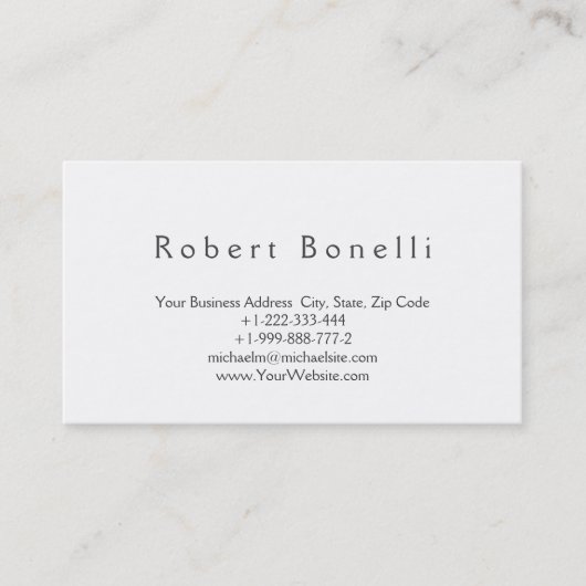 ミニマルシンプルリストホワイトコンサルタントの名刺 名刺 (正面)