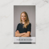 ミニマルシンプルリストホワイトプロフェッショナルカスタム写真 名刺 (正面)