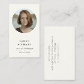 ミニマルシンプルリストホワイトプロフェッショナルカスタム写真 名刺 (正面/裏面)