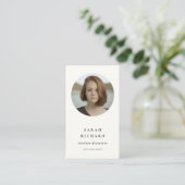 ミニマルシンプルリストホワイトプロフェッショナルカスタム写真 名刺 (スタンド正面)