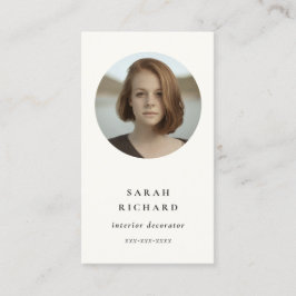 ミニマルシンプルリストホワイトプロフェッショナルカスタム写真 名刺