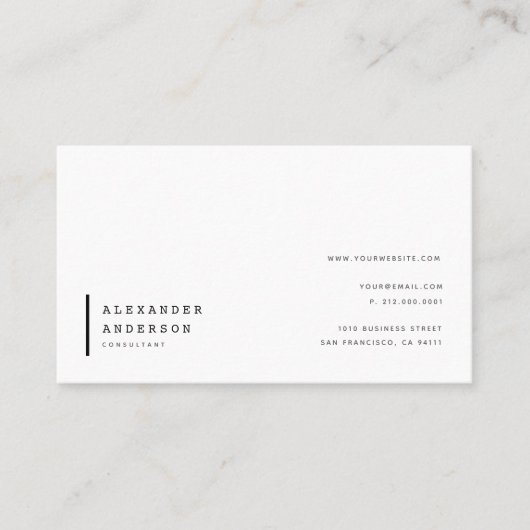 ミニマルシンプルリストホワイトプロフェッショナル名刺 名刺 (正面)