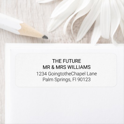 ミニマルシンプルリストホワイト差出人住所ラベル ラベル (インサイチュ)