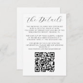 ミニマルシンプルリストホワイト結婚式招待状詳細 エンクロージャーカード (正面/裏面)