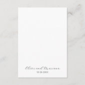 ミニマルシンプルリストホワイト結婚式招待状詳細 エンクロージャーカード (裏面)