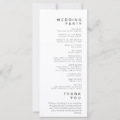 ミニマルシンプルリストホワイト結婚式 プログラム (裏面)