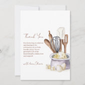 ミニマルシンプルリストボホベーカリーシェフベビーシャワー サンキューカード (正面)