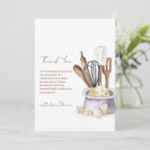 ミニマルシンプルリストボホベーカリーシェフベビーシャワー サンキューカード (スタンド正面)