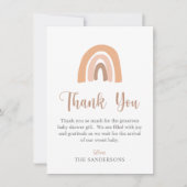 ミニマルシンプルリストボホレインボーベビーシャワー サンキューカード (正面)