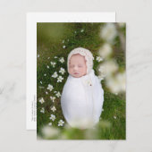 ミニマルシンプルリストポートレート写真ベビー発表 ポストカード (正面/裏面)