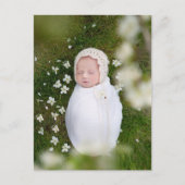 ミニマルシンプルリストポートレート写真ベビー発表 ポストカード (正面)