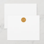 ミニマルシンプルリストマスタードイエローモノグラム ノートカード (正面/裏面)