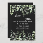 ミニマルシンプルリストミントグリーン結婚ズ・ウェルカム 招待状 (正面/裏面)