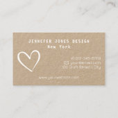 ミニマルシンプルリストメイドラブハートクラフト紙 名刺 (裏面)