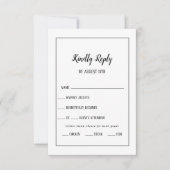 ミニマルシンプルリストメニュー選択フレームRSVPカード 出欠カード (正面)