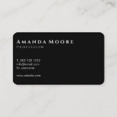 ミニマルシンプルリストモノクロ文字モノグラム 名刺 (裏面)