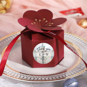 ミニマルシンプルリストモノグラムイニシャル写真結婚の ラウンドシール