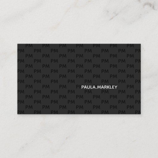 ミニマルシンプルリストモノグラムパターン – 名刺 (正面)