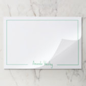 ミニマルシンプルリストライトグリーンモノグラムフルネーム ペーパーパッド (折り畳み)