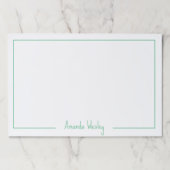 ミニマルシンプルリストライトグリーンモノグラムフルネーム ペーパーパッド (正面)